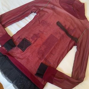 Cop Copine Micro Mesh Mock Neck Longsleeve